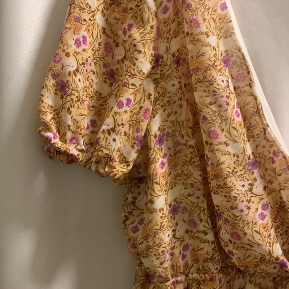 Francesca’s Blue Rain Floral Print Mini Dress XL - Picture 5 of 6